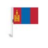 Drapeau - Mongolie - 10 Pièces - 14 X 21 Cm - Polyester - Mât En Plastique