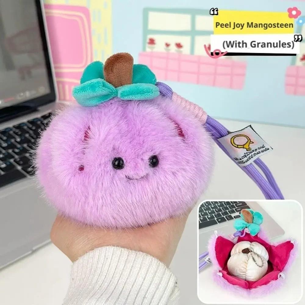 Soft Filled Orange Plush Keychain Furry Texture Simulation Food Toy  Backpack Decor