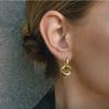 Двойные титановые и стальные серьги-гвоздики - Роскошные и высококачественные серьги для женщин, Изготовлены из нержавеющей стали, Как ювелирное изделие.