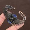 Natural Lapis Lazuli Gemstone Handmade Copper Wire Wrap Bangle Adjustable Y5n72