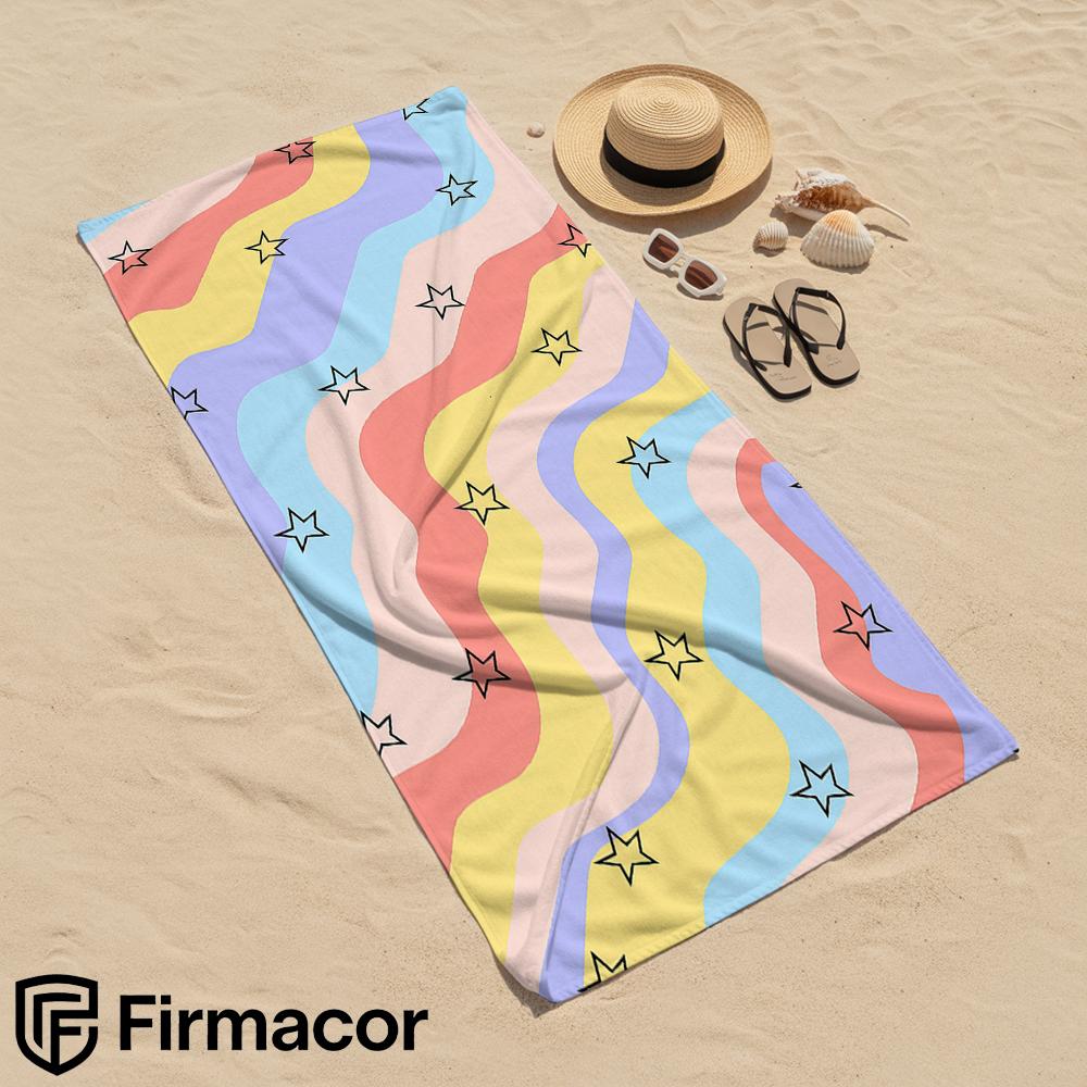 Rainbow Stars Cartoon Anime Beach Towel Microfiber Quick Dry Super Absorbent Soft Bath Towel for Kids Adults Travel