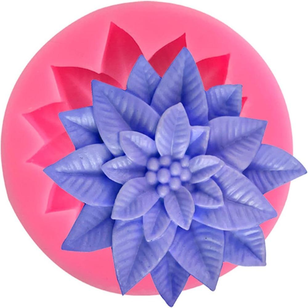 2Pcs Pink Holly Leaf SiliconeMould Silicone Fondant Resin Mould Graduation Silicone Mould Soap