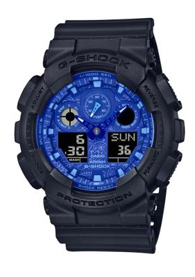 Часы Casio SERIES BLUE PAISLEY водонепроницаемые черные G-SHOCK G-Shock GA-100 мужские GA-100BP-1A [Товар]