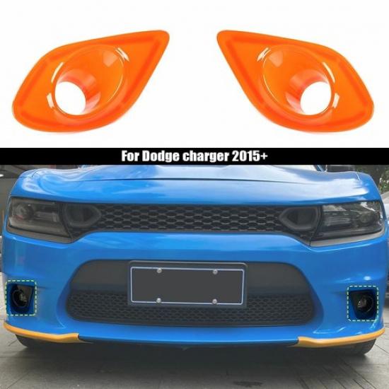 Orange Front Bumper Fog Light Lamp Cover Trim Accessories for Dodge Charger 15+