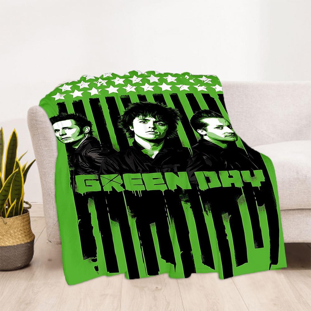 1 шт. Плед Green Day для улицы, легкий, фланелевый, мягкий и теплый, для использования в любое время года, для дивана, улицы, кемпинга, гостиной, офиса, стула
