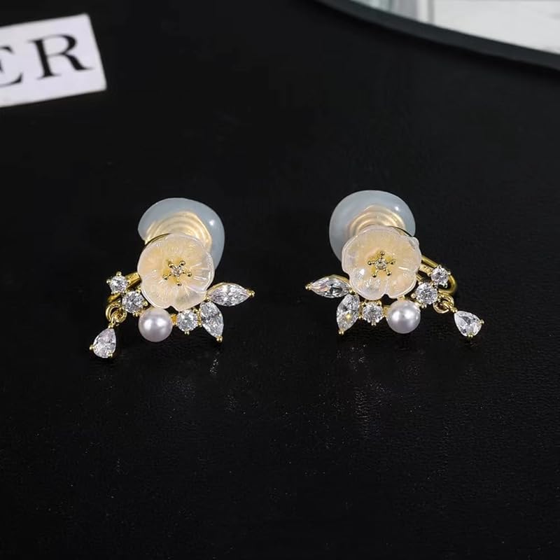 Китайские серьги цветок японский стиль милые серьги женская популярность Не болят серьги силиконовые накладки качаются Подходят при аллергии на металл