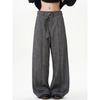 Kisko High-End American-Style Bamboo Gray Belt Drape Casual Trousers Unisex Niche Retro Loose Straight-Leg Pants