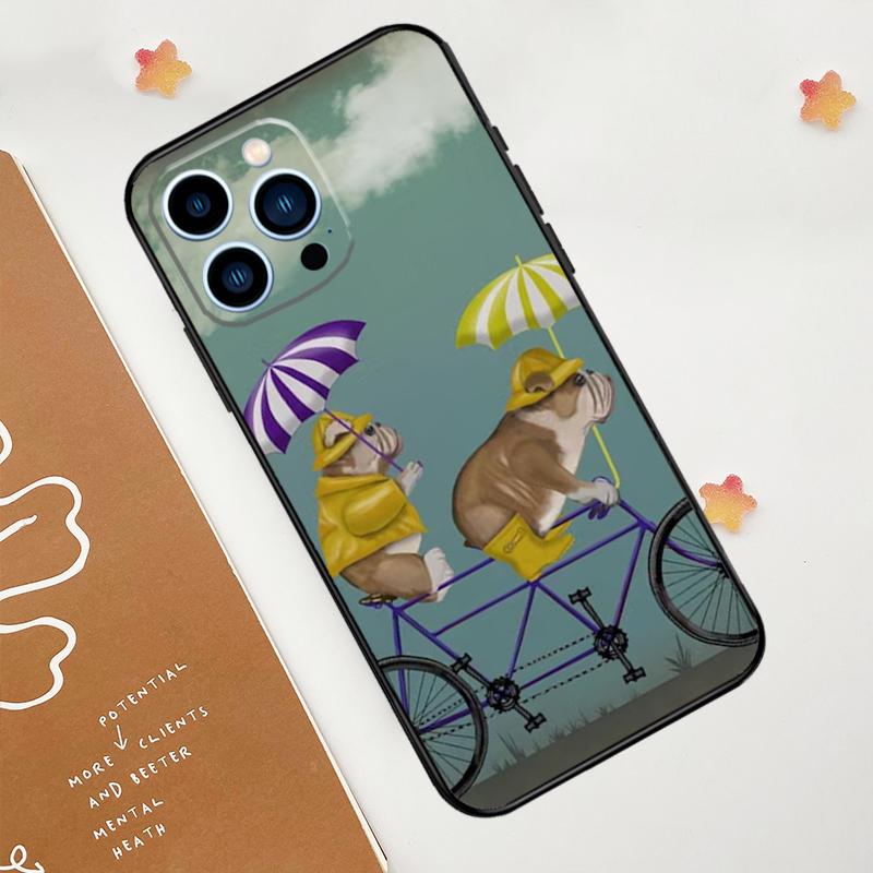 Чехол с изображением английского бульдога и мопса для iPhone 11 12 13 14 15 16 Pro Max 15 16 Plus 13 12 Mini X XS XR