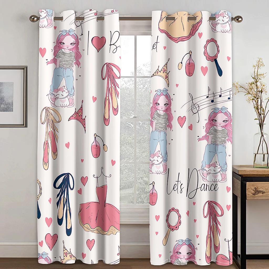 Современный персональный розовый узор для покупок для девочек, плотные шторы для окон, гостиная, спальня, высокие шторы с затемнением, различные стили