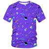Хип-хоп короткие рукава 3D принт мужские футболки неоновый диско костюм для вечеринки свободные футболки Harajuku Y2k Top детская одежда