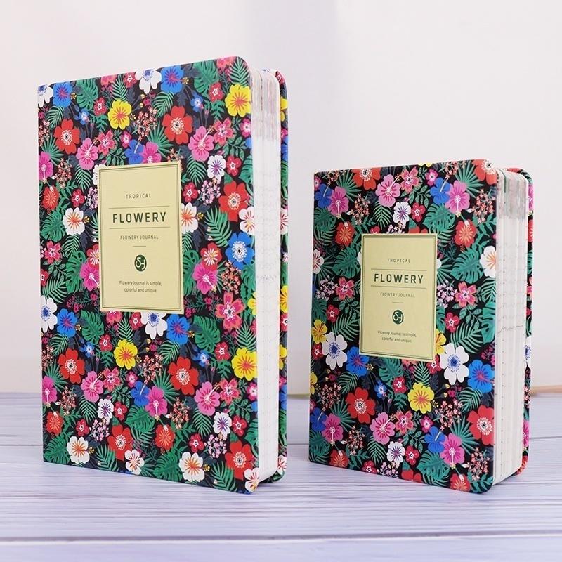 Floral Leather Cover Planner Notebook Daily Weekly Monthly Planner Stationery Office Supplies A5 A6