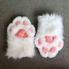 Kawaii Cartoon Cosplay Costume Gloves Furry Fursuit Kigurumi Plush Cat Paw Gloves Thicken Squeaky Kig Cosplay Props Party Gifts