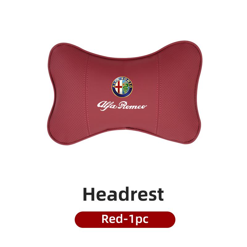 LMRGZ1 Leather Car Seat Neck and Back Pillow Breathable Accessories For Alfa Romeo 159 Giulietta Giulia 147 Mito 156 166 GT