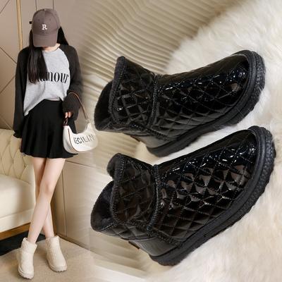 Женские зимние ботинки на плоской подошве, бархатные, с утолщенной теплой подкладкой, водонепроницаемые, короткие ботинки