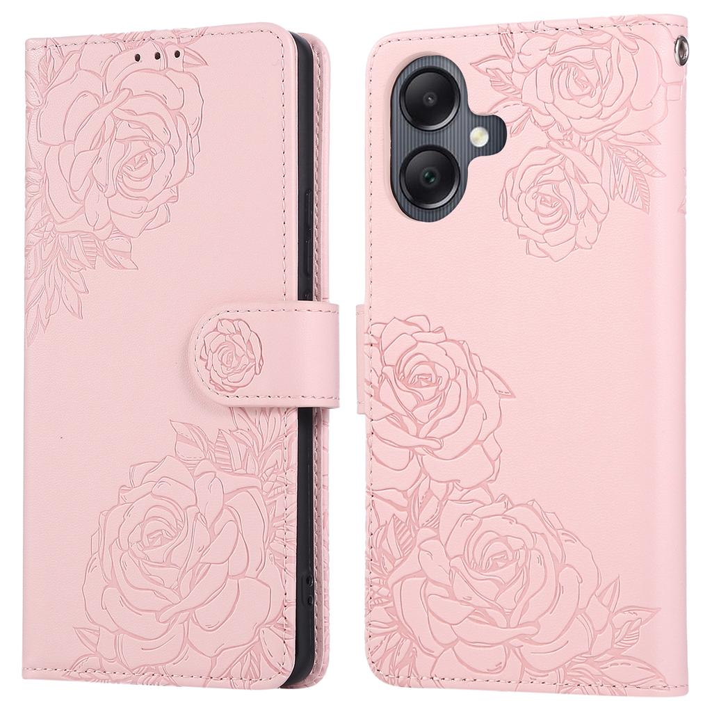 Чехол для Samsung Galaxy A05 4G с кошельком из искусственной кожи с рисунком розы и 3 слотами для карт