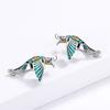Fashion Creative Hummingbird Women's Earrings Color Epoxy Jewelry Birds Earrings For Ladies Wedding Handmade Enamel Gift