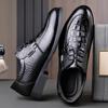 Мужские кожаные туфли 2025 осень новые мужские туфли из коровьей кожи деловые модельные туфли на мягкой подошве с тиснением под крокодила