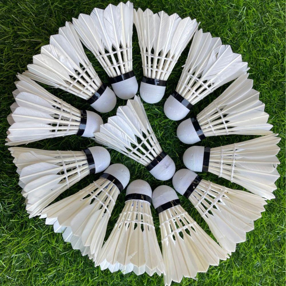 12 шт./лот тренировочный мяч для бадминтона, волан с утиным пером, тренировочный мяч для начинающих