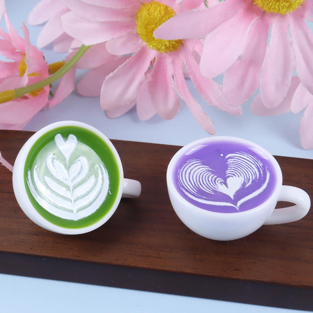 1pcs Dollhouse Miniature Food Resin Kawaii Simulation Mini Coffee Cup Necklace Keychain DIY Jewelry Making Accessories