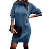 Women's Fashion Autumn Winter Solid Color Print Long Sleeve High Neck Casual Sweaters