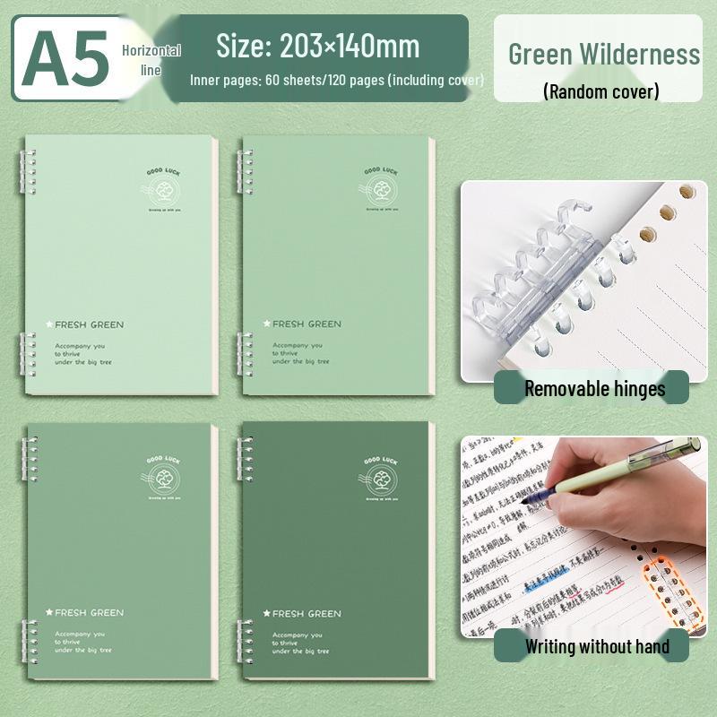 Simple Green & Blue Thickened Loose-leaf Paper Refill - B5 & A5 Ruled for High School