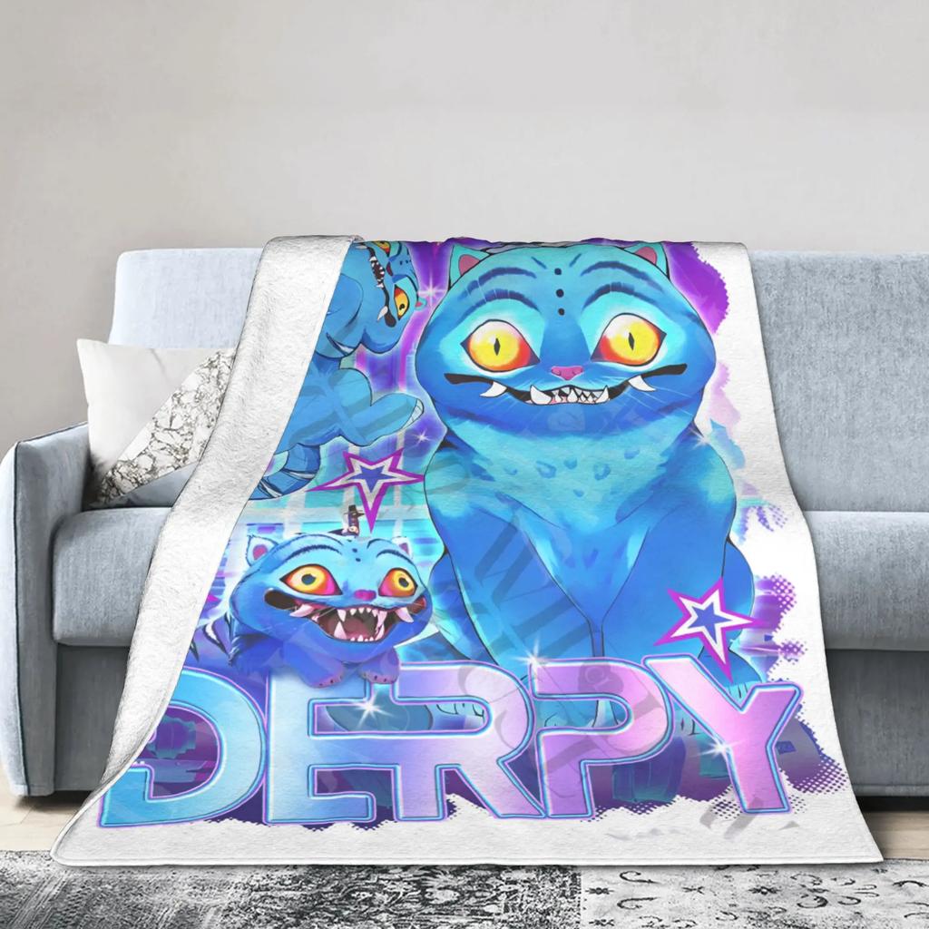 Плюшевое одеяло Derpy Blue Tiger KPop Охотники на демонов Креативное плед для кровати дивана 200x150см Одеяло