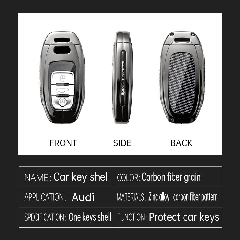 Zinc alloy Car Remote Key Case Cover Shell for A5 A6 C7 A7 A8 Q3Q5 Q7 S4S6 S7 S8 R8 TT A1 A3 8V A4 B8 B9 Holder Accessories