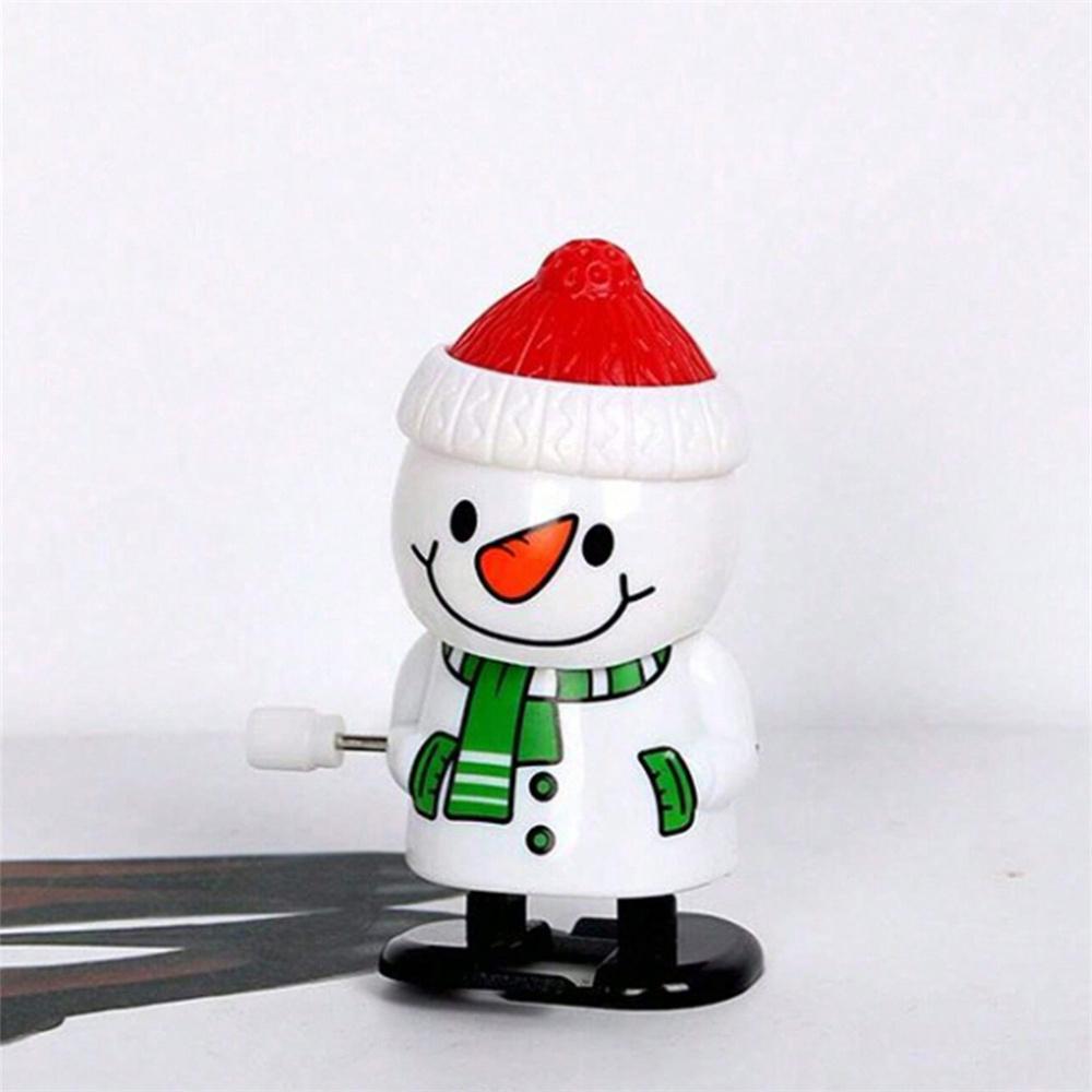 Festive Wind-Up Figurines Jumping & Walking Clockwork Playthings Party Favors Santa Claus Snowman Home Decor Ornament Party Gift