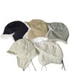 Autumn and winter fleece lace-up Lei Feng hat for men and women outdoor warm windproof flipped brim duck tongue ear protector flying hat plush hat