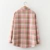 Lapel Long Sleeves Patch Pocket Single Breasted Woolen Coat Thickened Fluffy Lining Plaid Print Shirt Jacket Outerwear