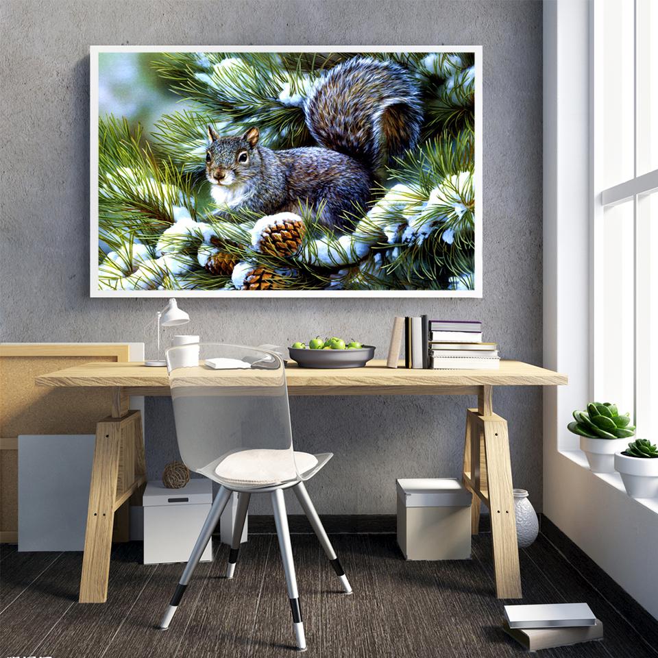 5D DIY алмазная живопись животное Алмазная вышивка белка мозаика картина горный хрусталь искусство вышивка крестиком комплект украшение дома подарок