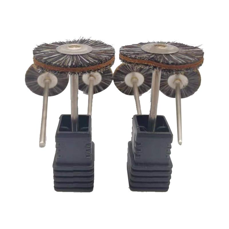 Стоматологическая лаборатория, щетка для полировки, колесо из замши, серо-белая, мягкая козья шерсть, лабораторные материалы, вращающиеся инструменты, низкоскоростной хвостовик HP 2,35 мм