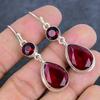 Mozambique Garnet Gemstone Handmade 925 Sterling Silver Earring 2.17" B4h94