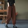 Осенние и зимние брюки Harun, женские винтажные повседневные спортивные брюки со шнуровкой в ​​стиле литературы, длинные брюки