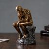 Creative Figure Sculpture Resin Handicrafts Thinker Contemplative Figurine Golden Man Decorative Figurines Home Decoration