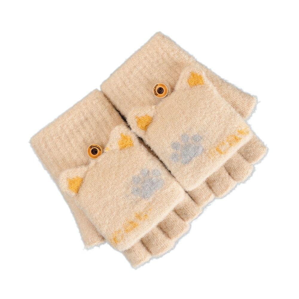 Screen Gloves Windproof Kids Knitted Gloves Autumn Winter Gloves Women Flip Gloves Outdoor Gloves