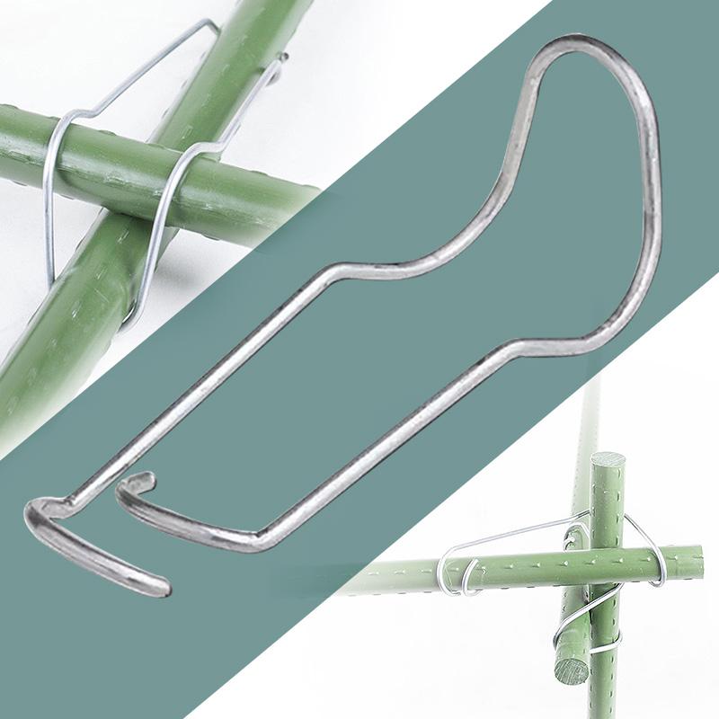 30Pcs Garden Pipe Support Steel Wire Clip For 11/16/20mm Pipe Shelf Frame DIY Connector Greenhouse Spring Wire Clip Fixing Clamp