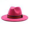 Big Eave Hat Fashion Flat Top Hat Men'S And Women'S Woolen Jazz Hat