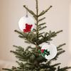 Christmas Ball Ornaments White Foam Balls With Leaf/Bear Pattern Xmas
