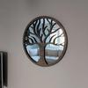 60.96 Cm Wall Hanging Mirror Frame Tree Design for Home Decor Wooden Mirror Panel