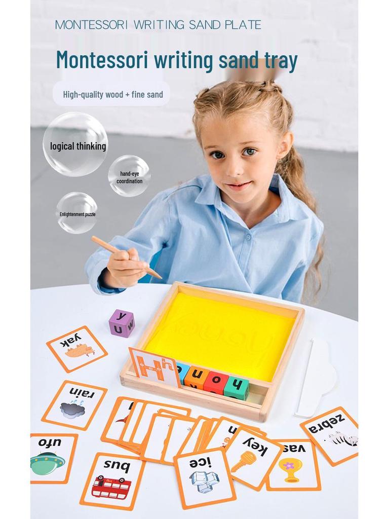 Монтессори Наждачные буквы и цифры Деревянные развивающие игрушки