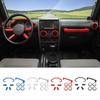 Dashboard Central Control Steering Wheel Decoration Interior Kit Fit for Jeep Wrangler JK 2007-2010 Car Accessories