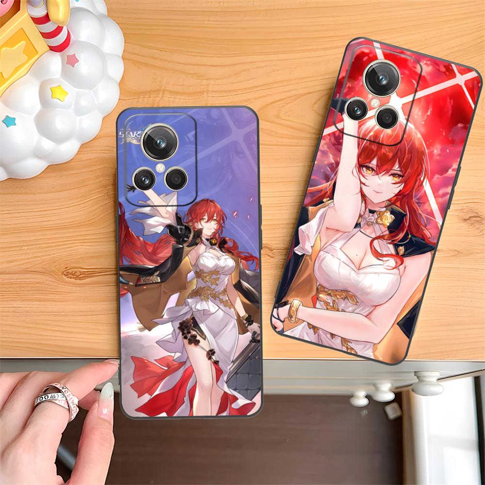 HSR Himeko Матовый ТПУ Чехол для Мобильного Телефона для Realme 15 14 13 12 11 10 9 Pro Plus T i Lite 5G Цветной Печатный Чехол