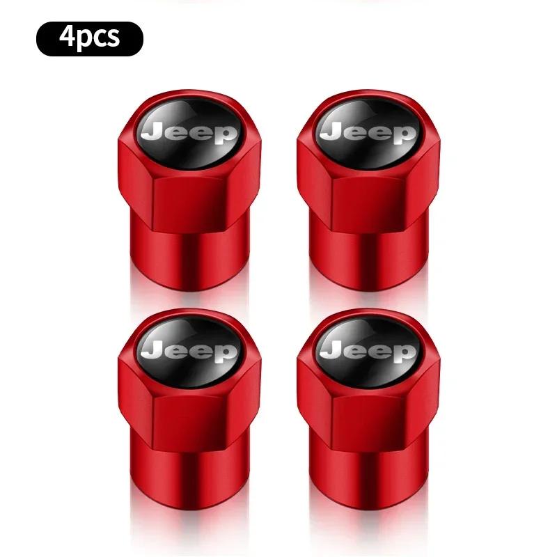 4Pcs Car Wheel Tire Valve Caps Tyre Stem Cover Bolt-In Accessories for Jeep Cherokee Patriot Liberty Wrangler JK JL Commander KUBEL1