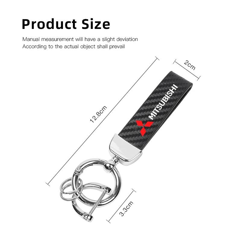 Premium Leather Car Key Fob Keyring Car Interior Accessories for Mitsubishi Outlander Lancer Grandis Airtrek Dignity
