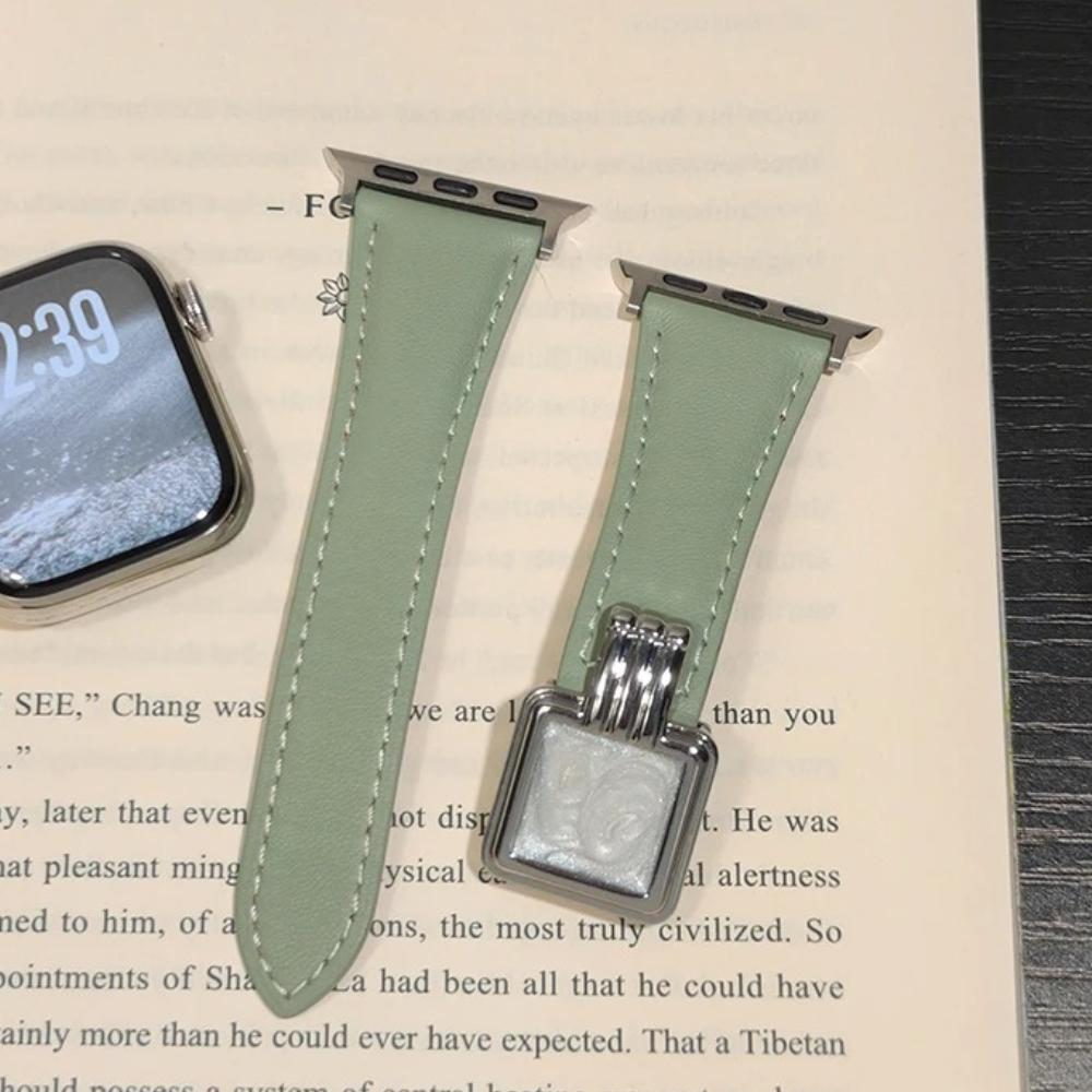Женский роскошный кожаный ремешок для Apple Watch Serise11 42мм 46мм Малахитовый ремешок для Iwatch Serise10 9 8 7 6 5 4 Se 3 2 Элегантный браслет Ultra3 49мм