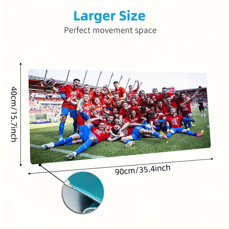 FC Heidenheim Mouse Pad, Large Gaming Desk Mat, Non-slip XXL Mousepad for Laptop & Tablet, Mini PC Playmat with Stitched Edges