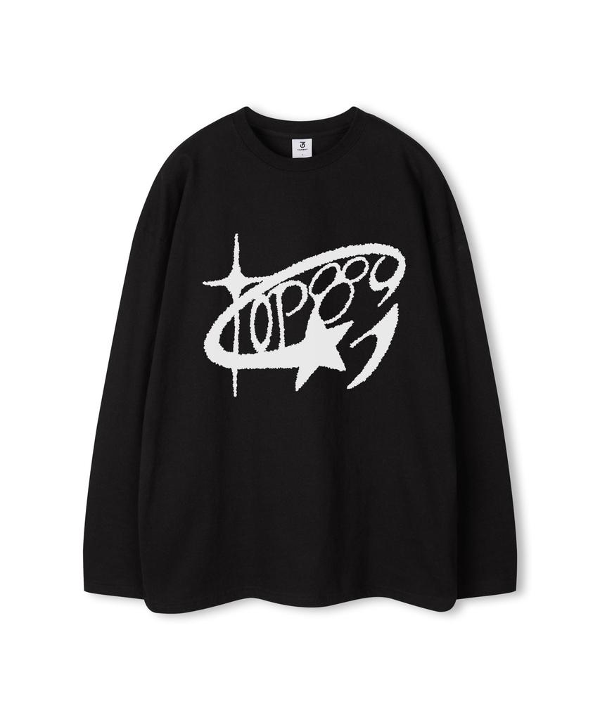 TOPBOY Round Star Print Oversized Long Sleeve T-Shirt