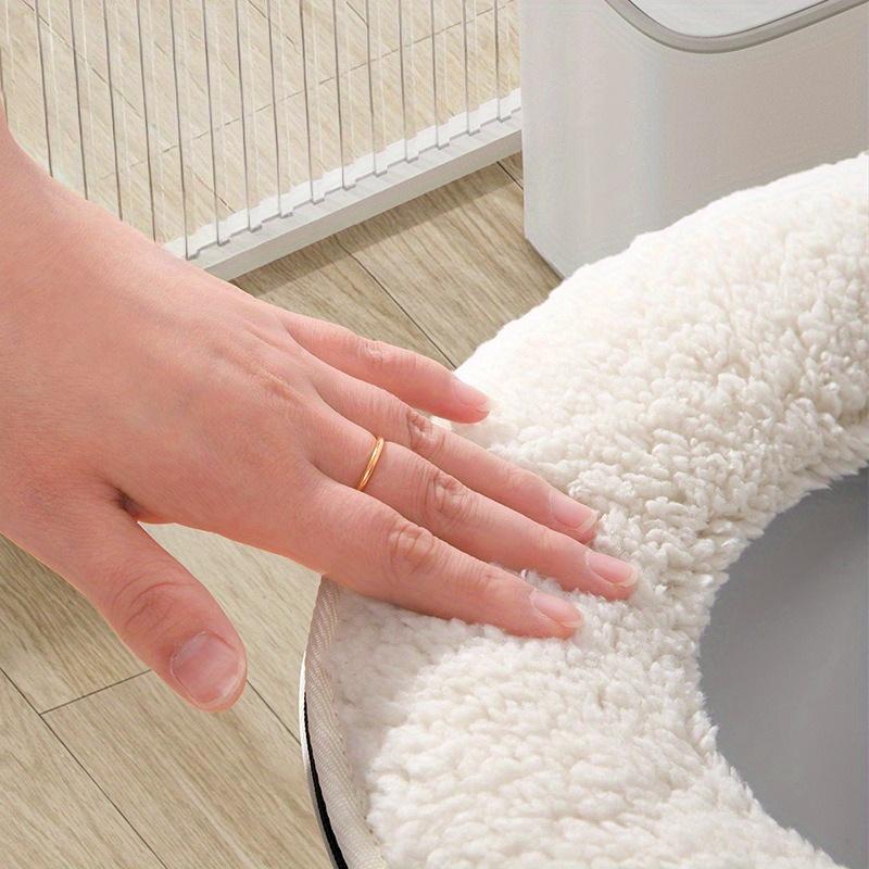 Зимняя толстая подушка для сиденья унитаза, портативная водонепроницаемая и теплая, чехол для домашнего унитаза с застежкой-молнией, только для ручной стирки, аксессуар для ванной комнаты