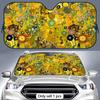 Retro Art Design Sun Visor Aluminum Foil Windshield Sunshade with Reflective UV Protection Heat Insulation Foldable Design